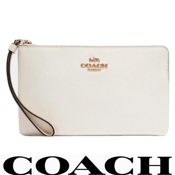 Coach Large Corner Zip Wristlet Color Chalk - Picture 2 of 14